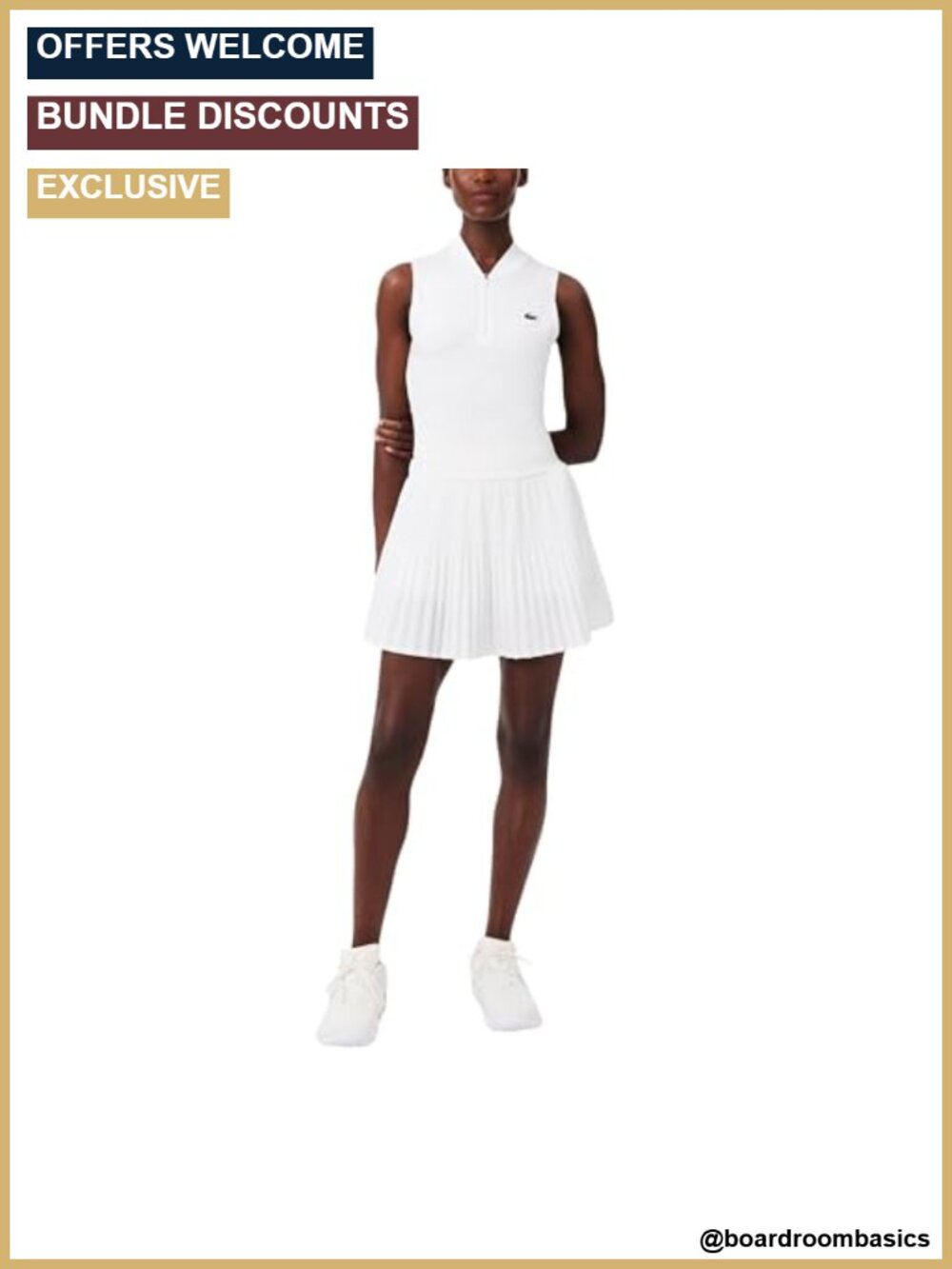 Tennis Dress with Liner Ultra Dry Stretch Sleeveless Mini Banana Collar